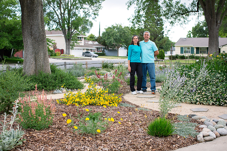 Customers in their front yard