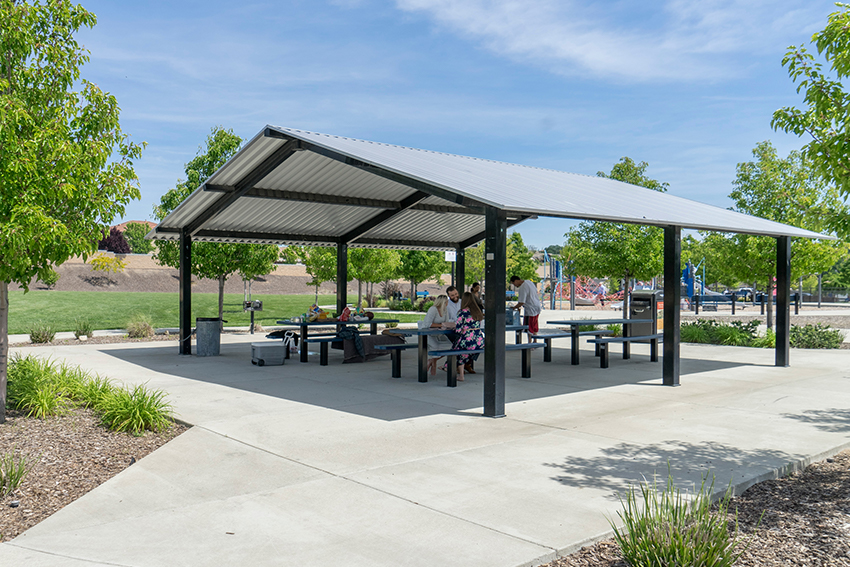 Covered picnic area at park