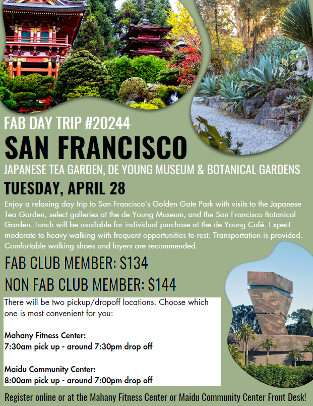 Flyer for FAB Club San Francisco Day Trip